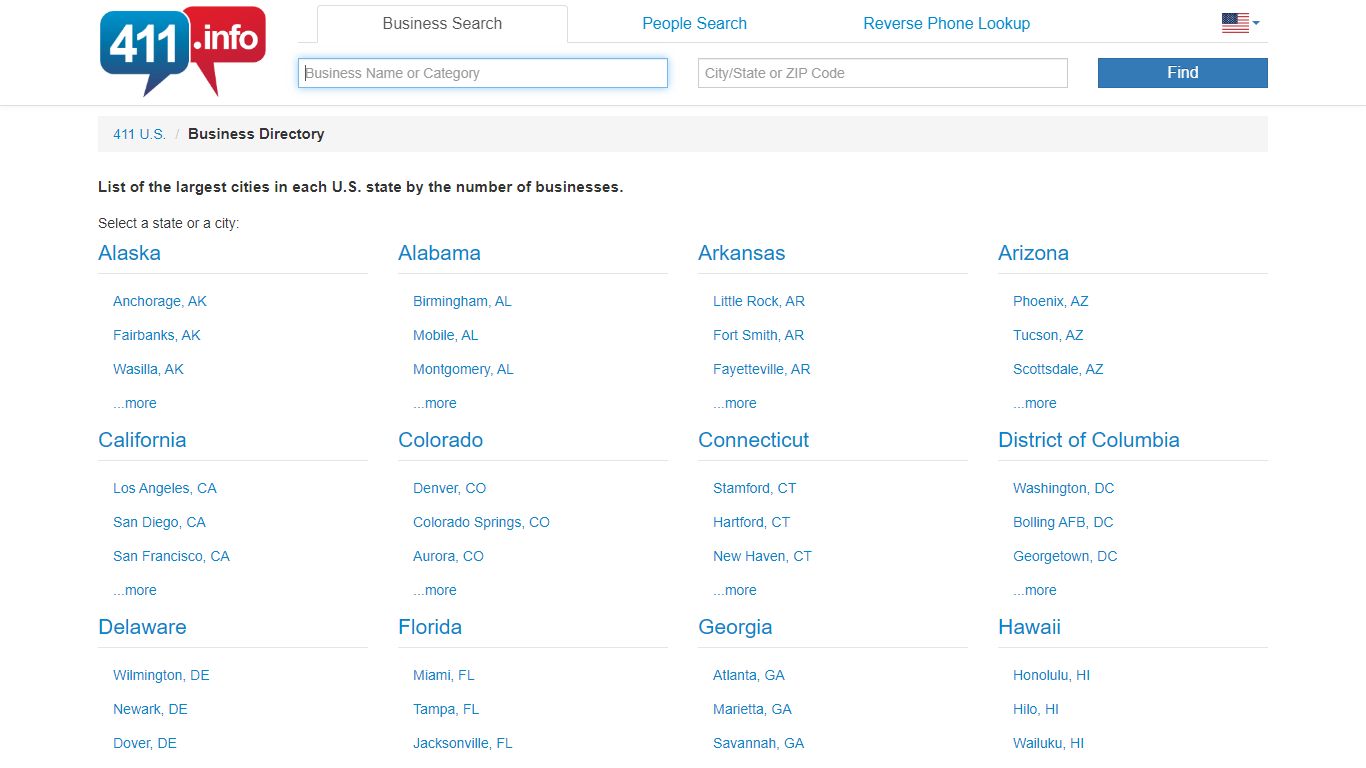 U.S. Business Directory - 411.info™