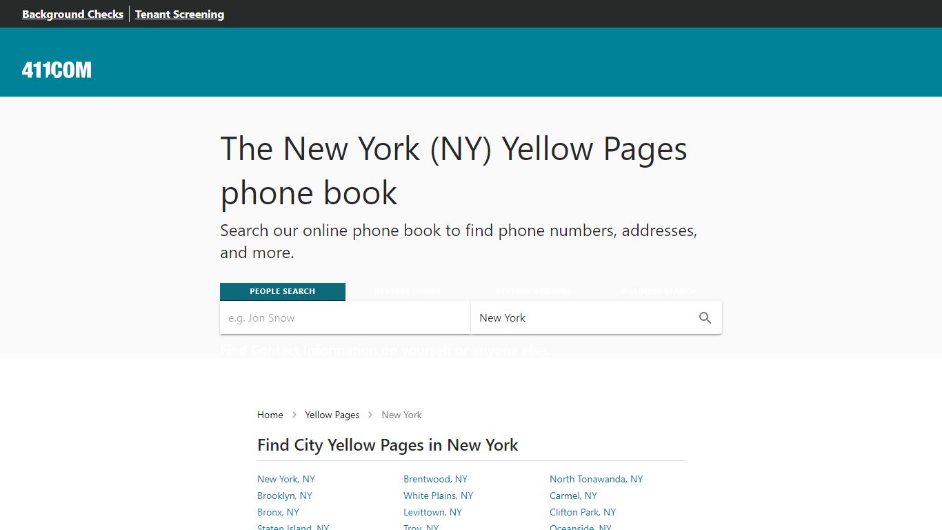 New York Yellow Pages - Phone Book & Directory | 411